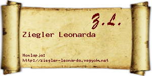 Ziegler Leonarda névjegykártya